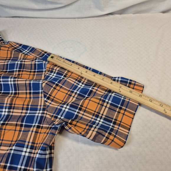Roundtree & Yorke Gold Label Men's Shirt Size XLT Short Sleeve Orange Plaid  (57 - Picture 10 of 10